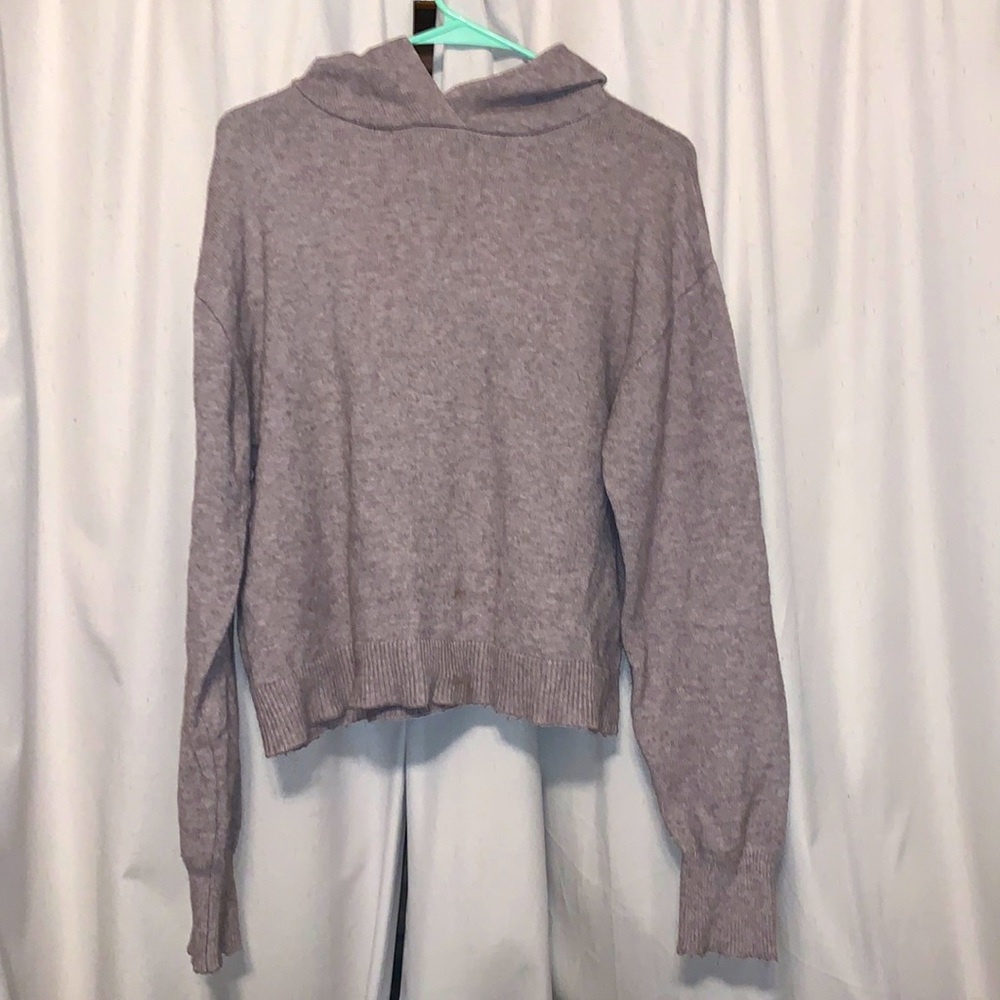 Tan Poof hooded sweater L